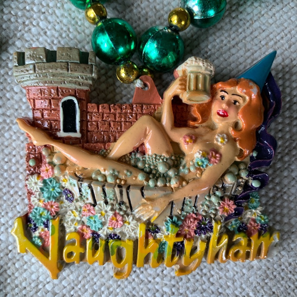 Mardi Gras Naughty ham beer New Orleans Bead Necklace Nottingham New Orleans